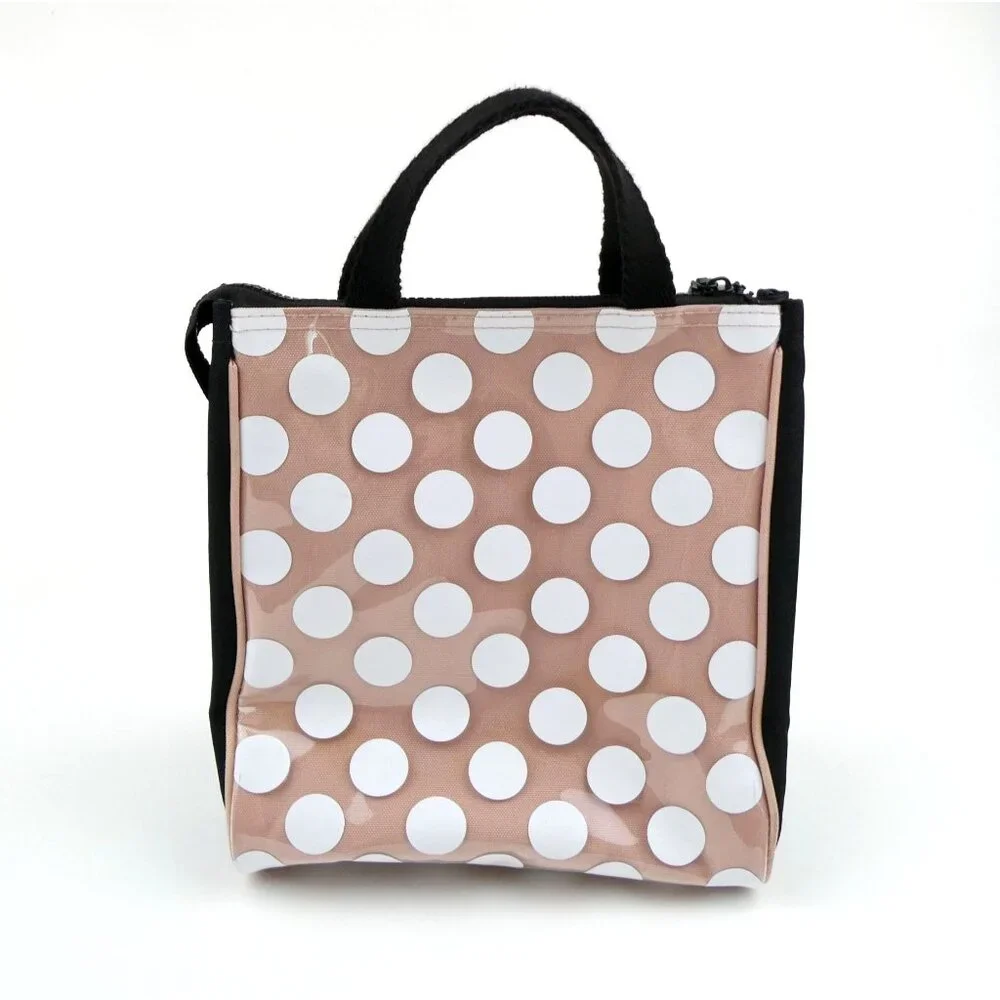 Kate Spade New York Polka Dot Vinyl Coated Canvas Small Lunch‎ Tote Bag